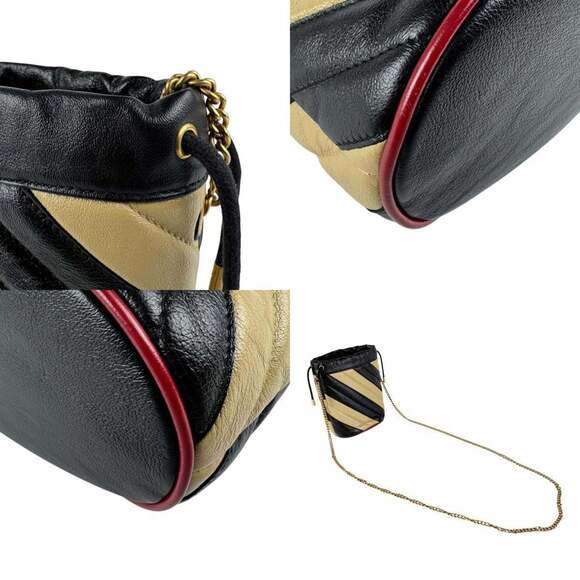 GUCCI Authentic Black Leather GG Marmont Shoulder Bag - Picture 4 of 5